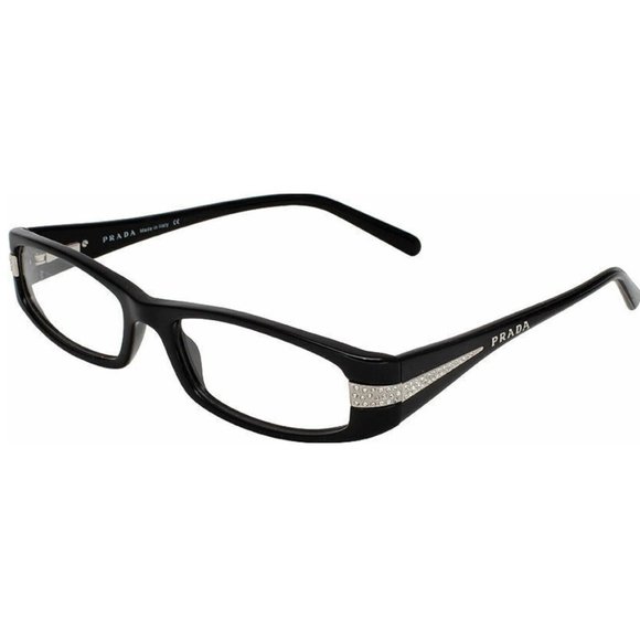 PRADA VPR18I 1AB-1O1 50mm Black Eyeglasses With Box & Case - Picture 1 of 14